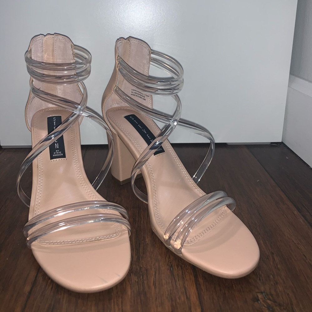 Steven by Steve Madden clear heels